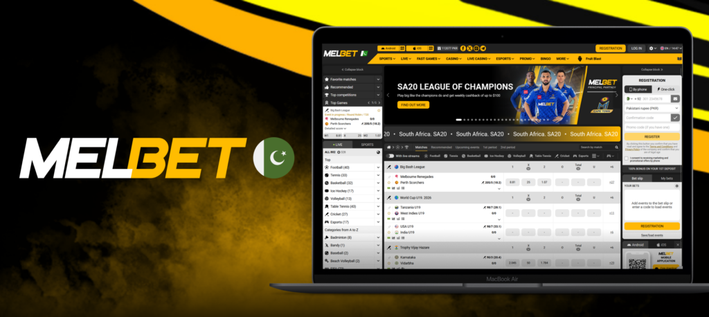 Sports betting and casino games at Melbet Pakistan